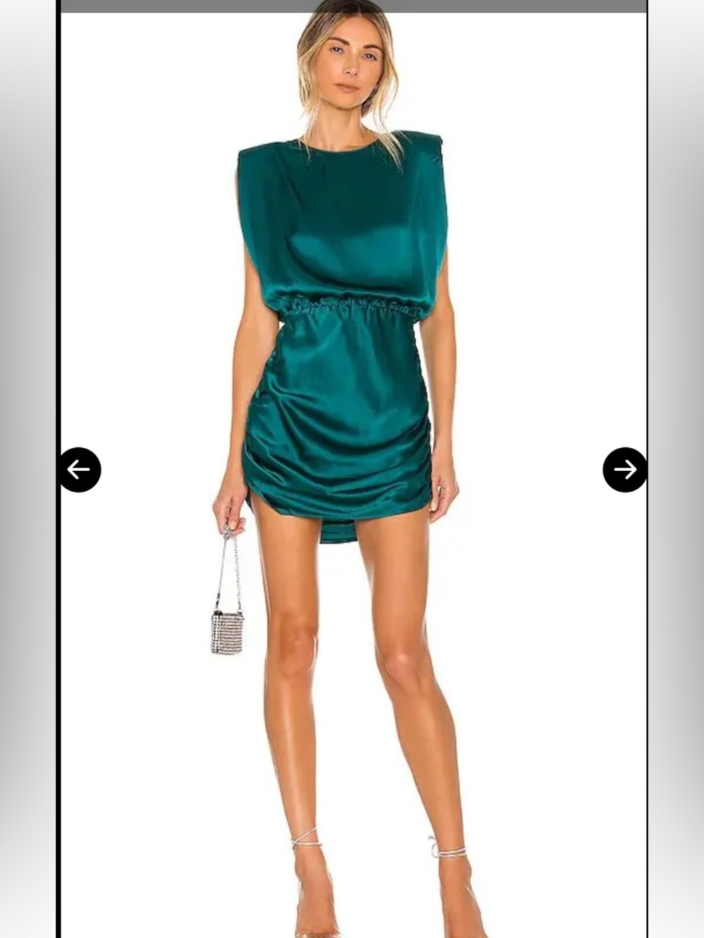 Amanda Uprichard Teal Satin Mini Dress